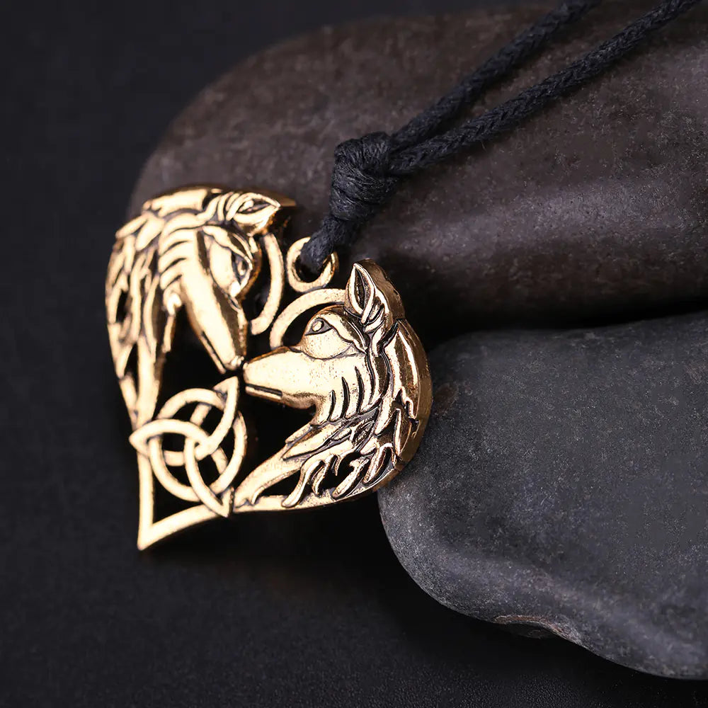 Heart Pendant Necklace with Zodiac Animal Design