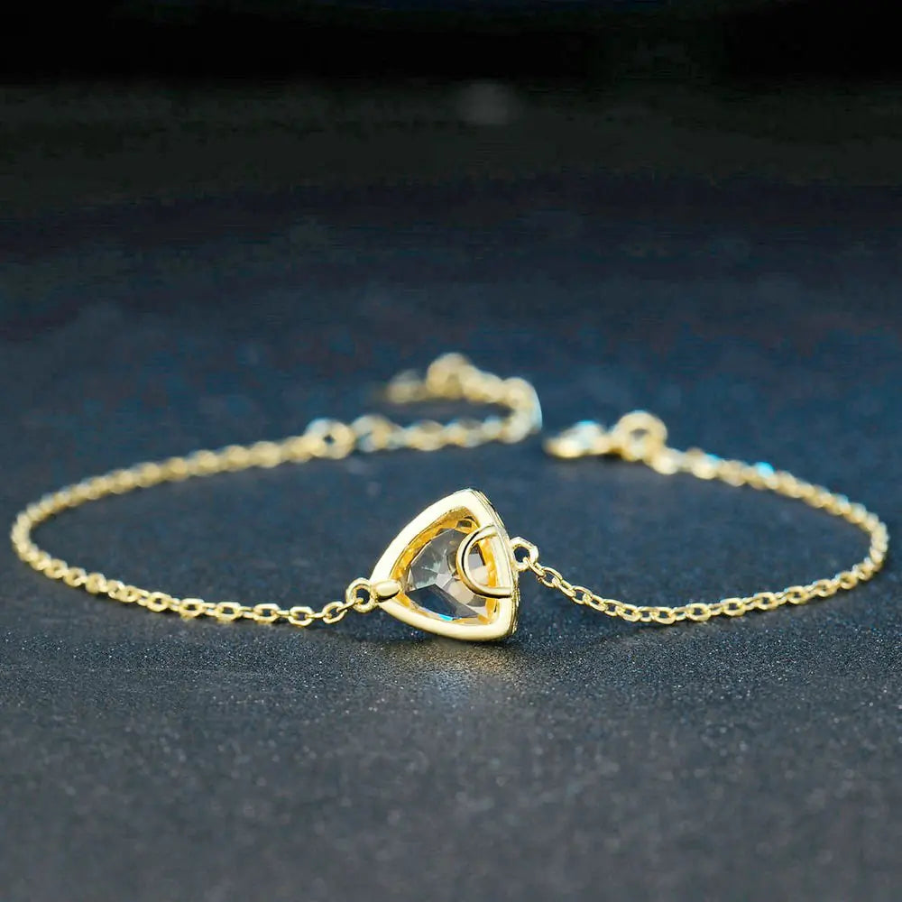 Natural Yellow Citrine Bracelet in 925 Silver and 14k Gold