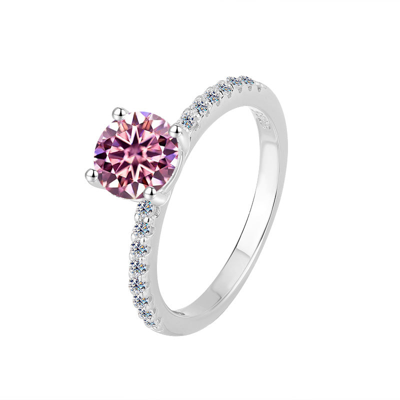 18K White Gold VVS1 D Moissanite Engagement Wedding Ring 0.5–3CT for Women