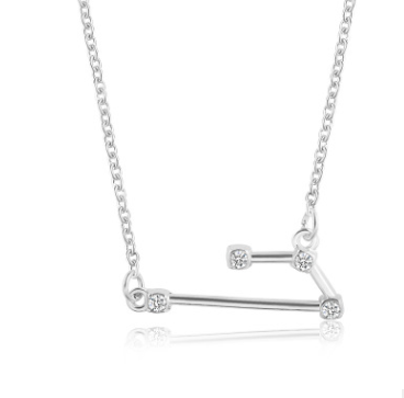 Zodiac Sign Necklace with Zircon Pendant