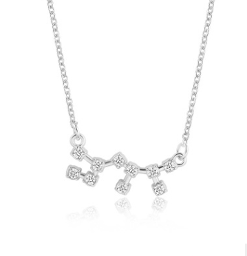 Zodiac Sign Necklace with Zircon Pendant