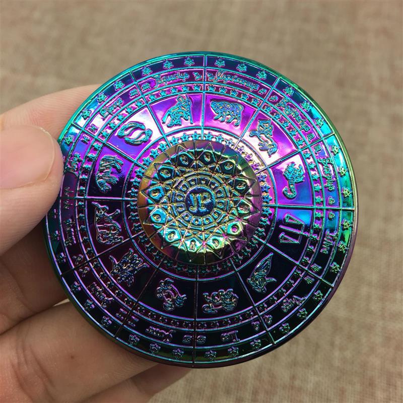 Metal Finger Spinner Toy with Zodiac Compass Design