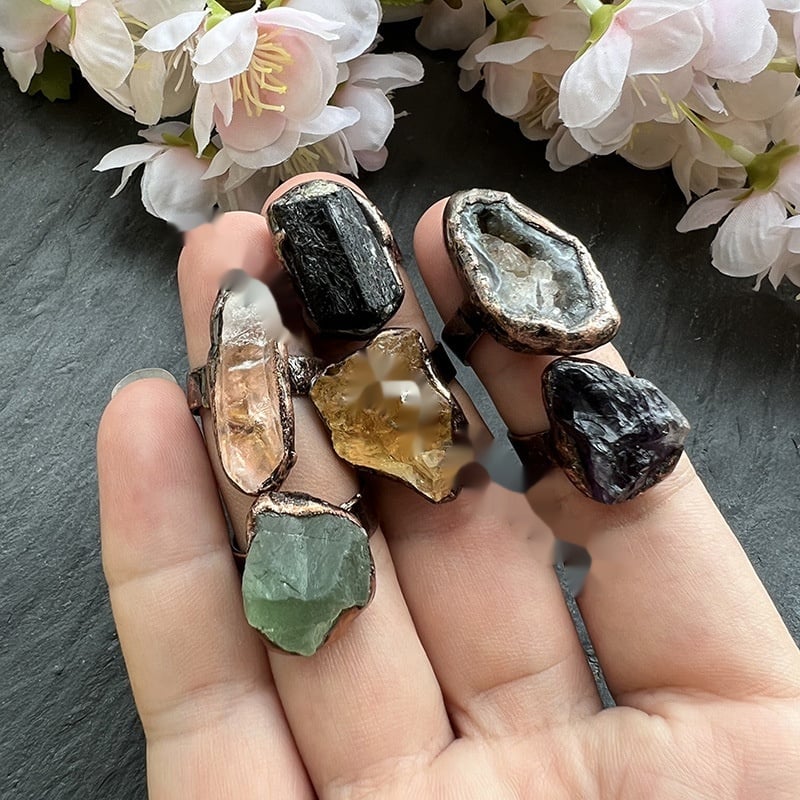 Obsidian Raw Stone Ring