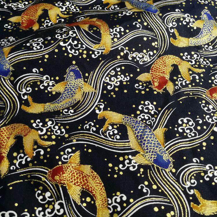 Japanese Style Cotton Fabric Koi Print Series