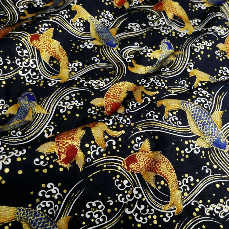 Japanese Style Cotton Fabric Koi Print Series