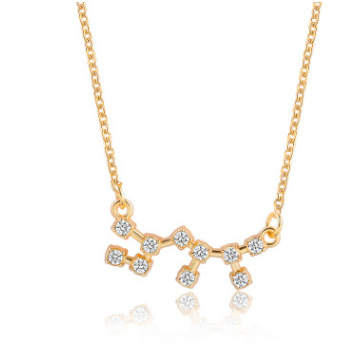 Zodiac Sign Necklace with Zircon Pendant