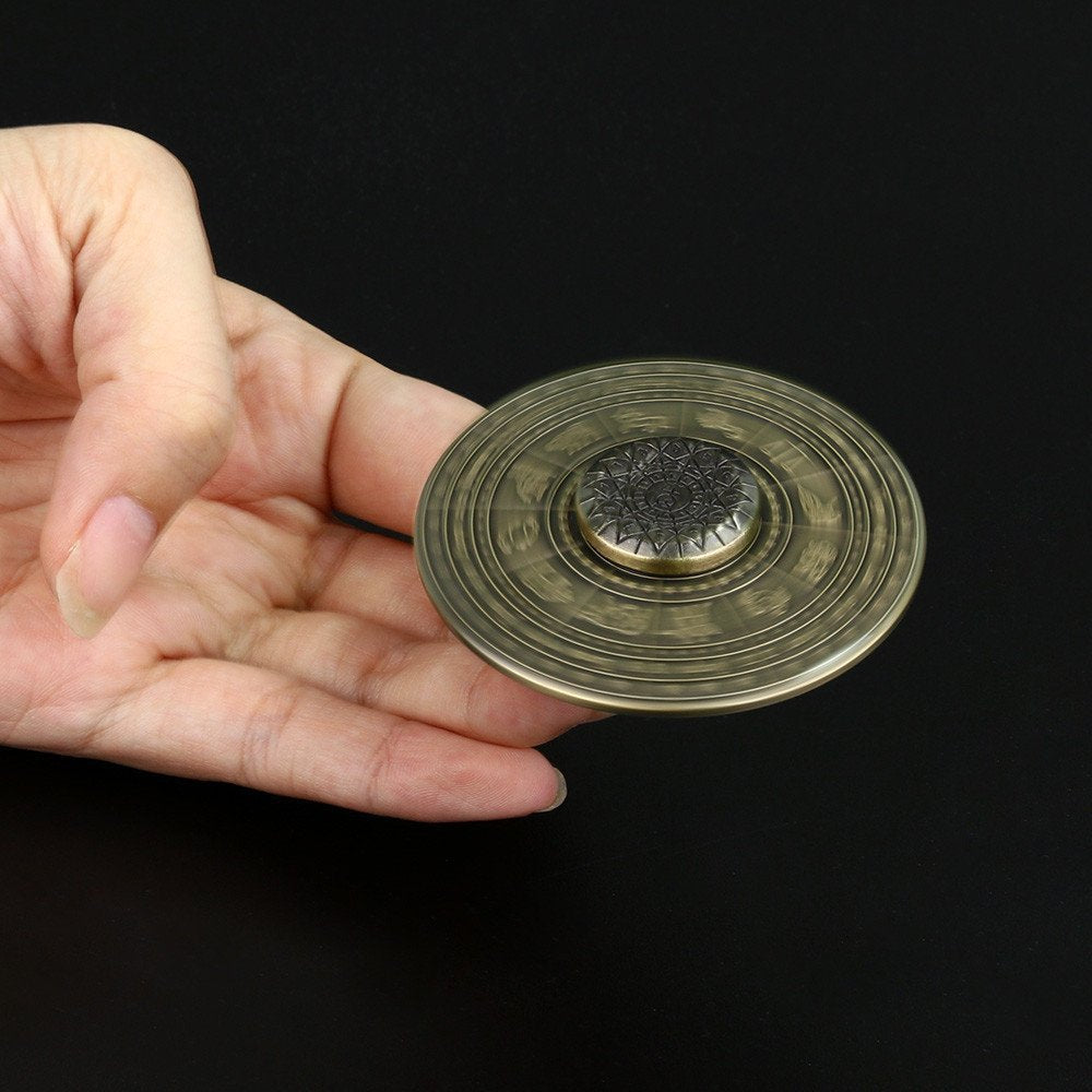 Metal Finger Spinner Toy with Zodiac Compass Design