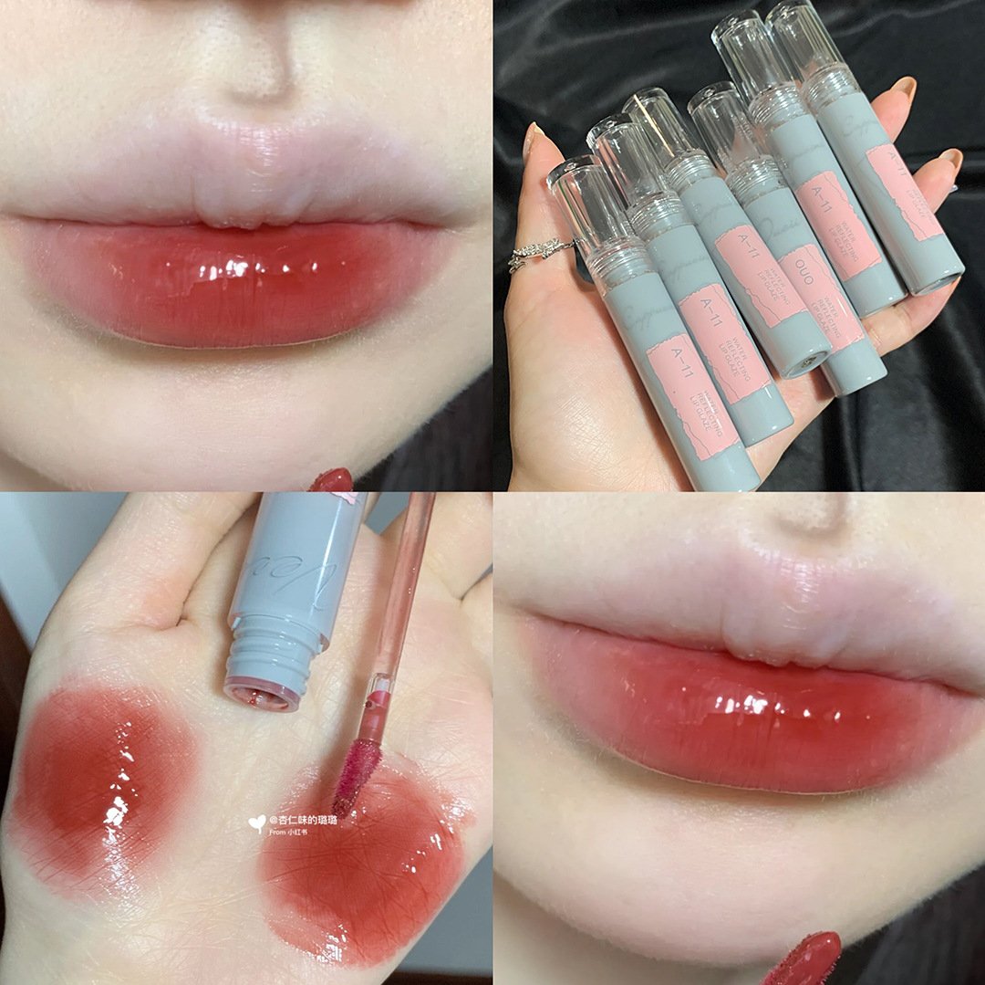 Gray Tube Lip Glaze with Mirror Water Gloss