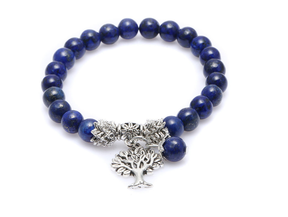 Natural Energy Stone Bracelet with Tree of Life
