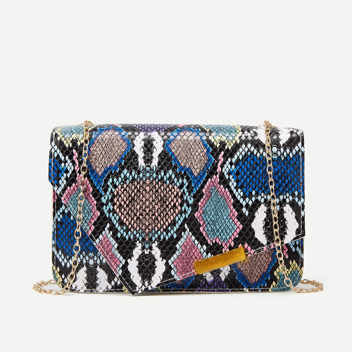 Snake Print PU Fabric Clutch Bag and Coin Purse