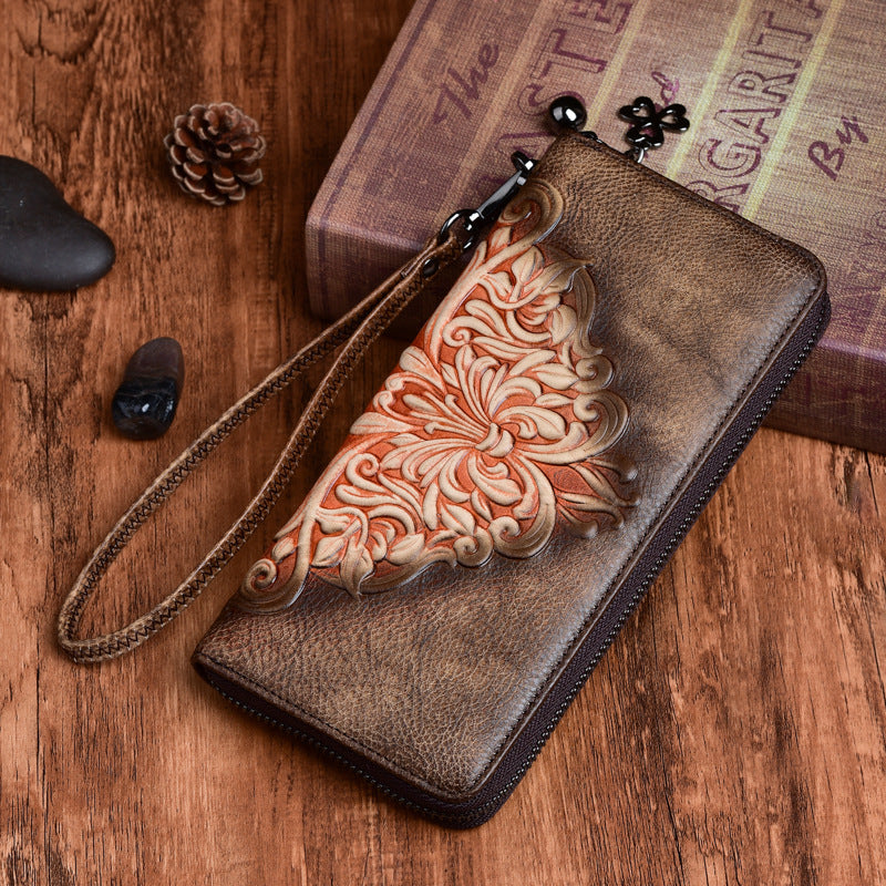 Retro Leather Clutch Bag for Women
