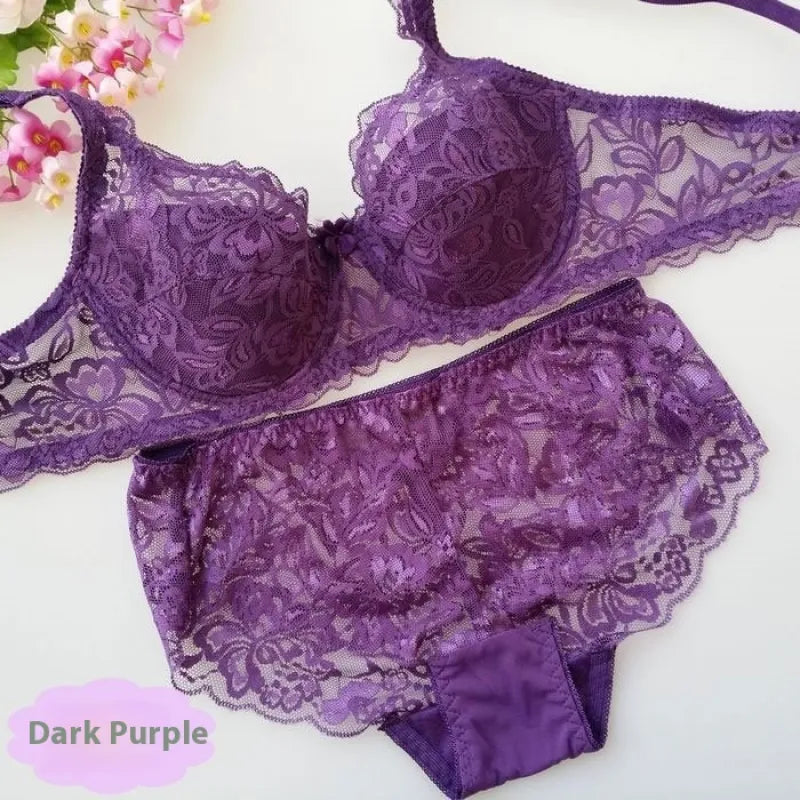 Breathable  Lace Push Up Bra Set