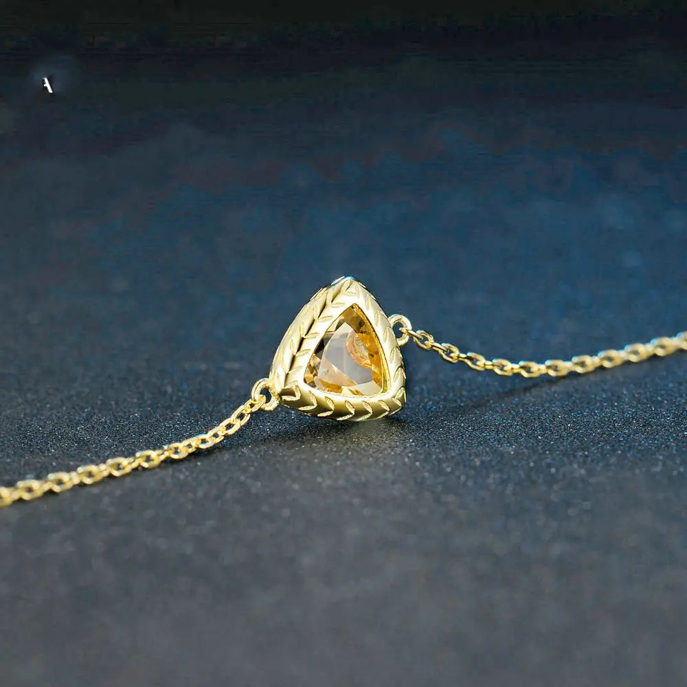 Natural Yellow Citrine Bracelet in 925 Silver and 14k Gold