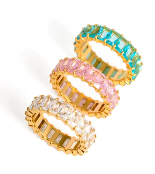 Stainless Steel Zircon Elegance Ring
