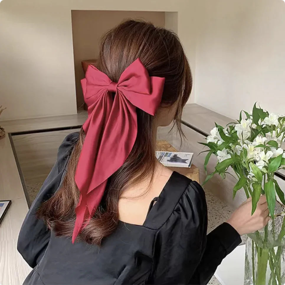 Red Big Bow Hairpin