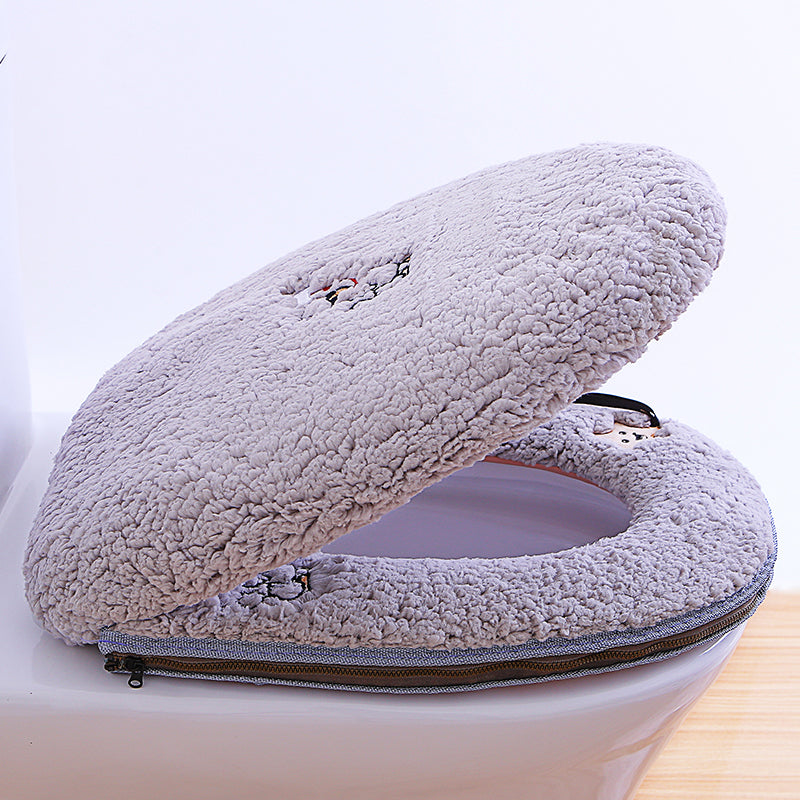 Thick Toilet Seat Cover Set with Waterproof Design