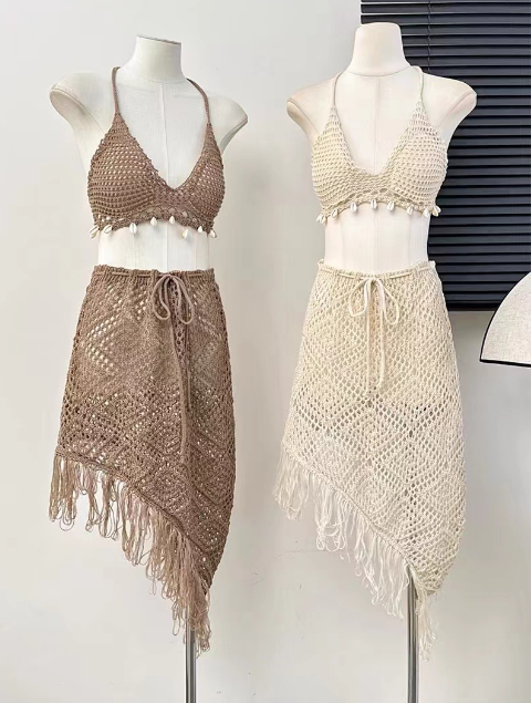 SINGREINY INS Vacation Sexy Strapless Bikini Set