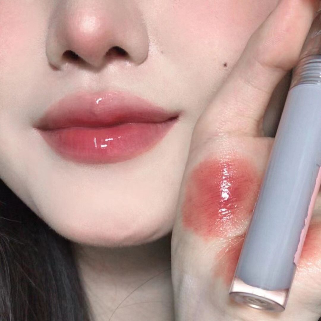 Gray Tube Lip Glaze with Mirror Water Gloss