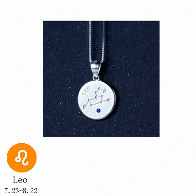 S925 Silver Zodiac Pendant Necklace with Diamonds