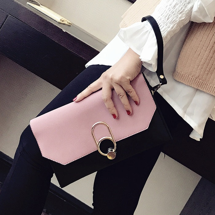 Color-Block Envelope Clutch and Shoulder Bag
