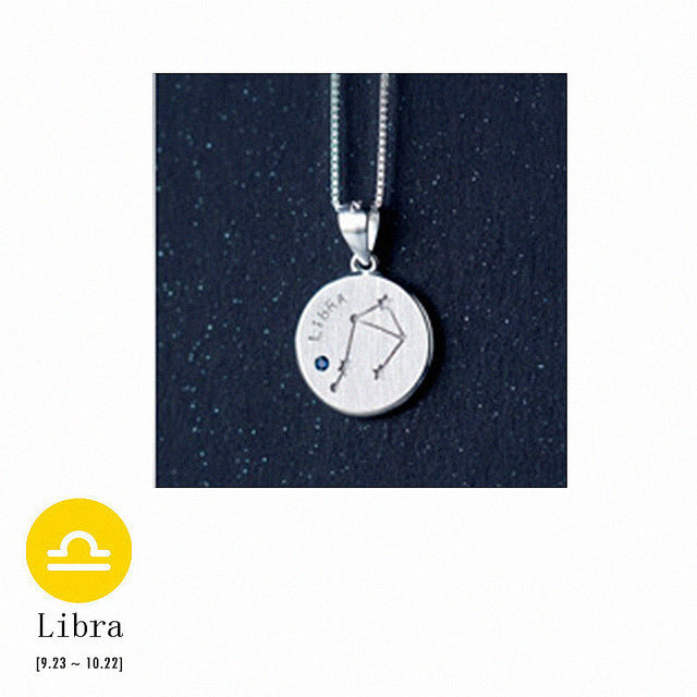 S925 Silver Zodiac Pendant Necklace with Diamonds