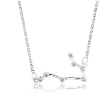 Zodiac Sign Necklace with Zircon Pendant