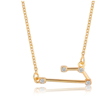 Zodiac Sign Necklace with Zircon Pendant