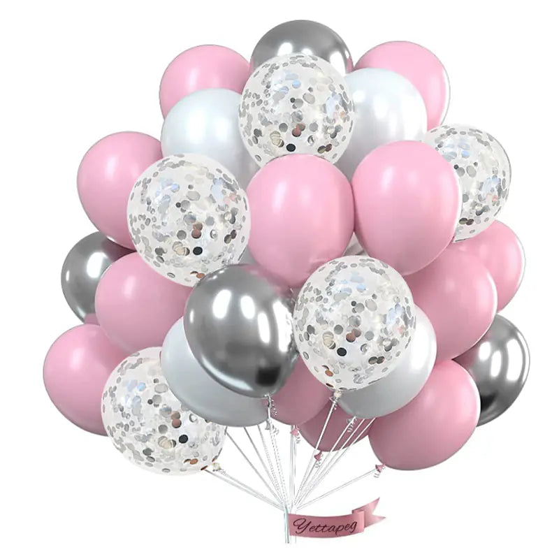 30pcs Gold and Rose Gold Agate Latex Balloon Set