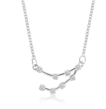 Zodiac Sign Necklace with Zircon Pendant