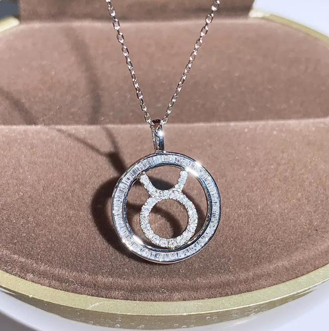 Zircon Pendant Twelve Zodiac Guardian Necklace