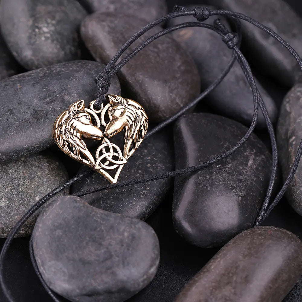 Heart Pendant Necklace with Zodiac Animal Design