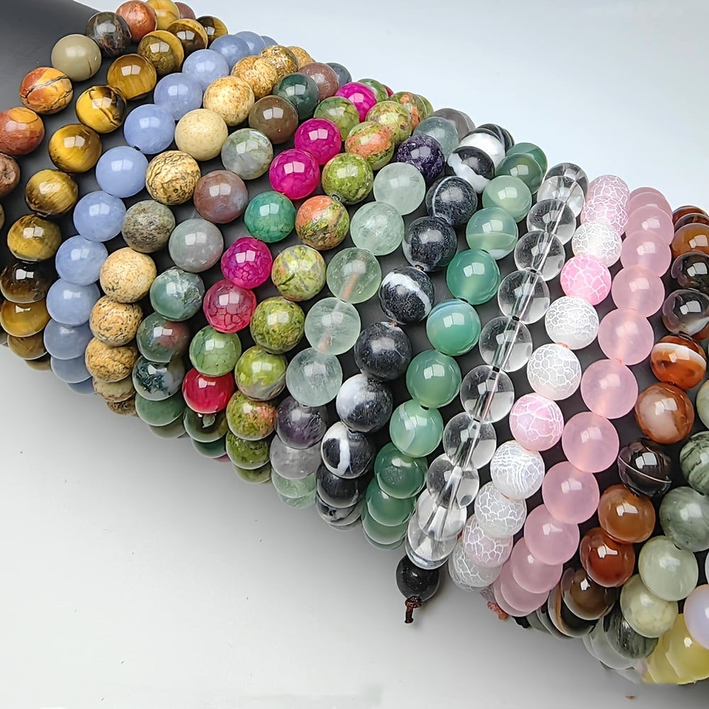 Natural 8mm Healing Crystals Stretch Bracelet