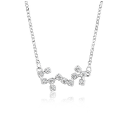 Zodiac Sign Necklace with Zircon Pendant