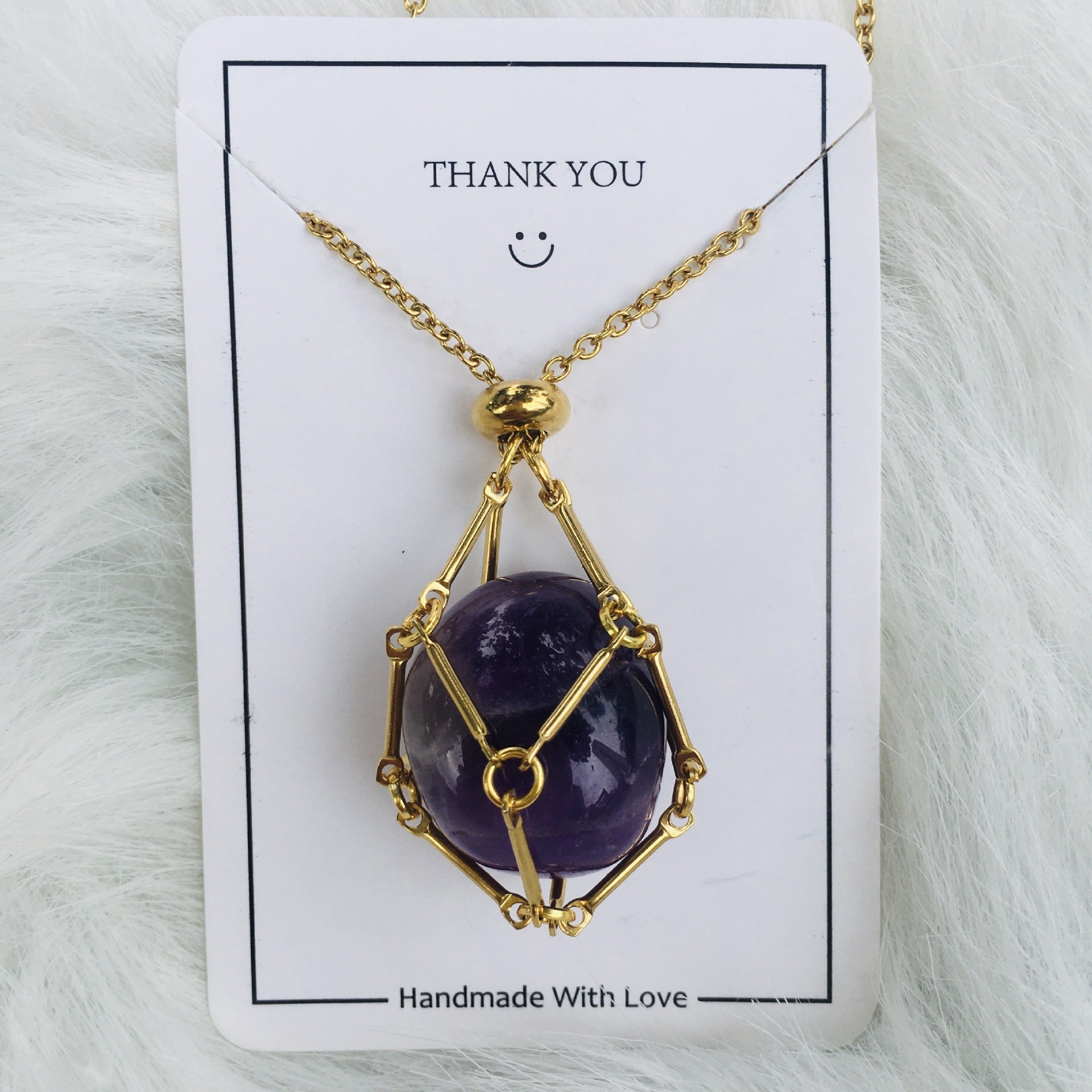 Crystal Raw Stone Pendant Necklace