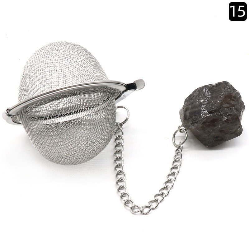 Natural Raw Gemstone Tea Filter Ball Kitchen Gadget
