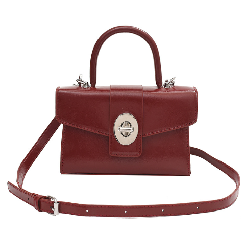 Cowhide Fashion Beaded Women's Messenger Handbag