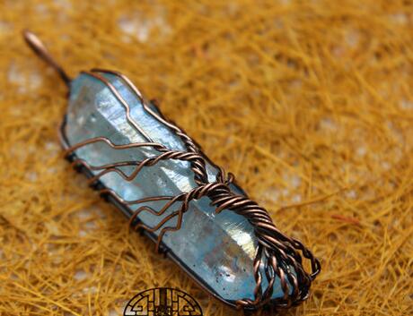 Natural Crystal Tree of Life Pendant Necklace