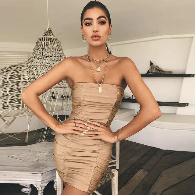 Elegant Strapless Summer Dress
