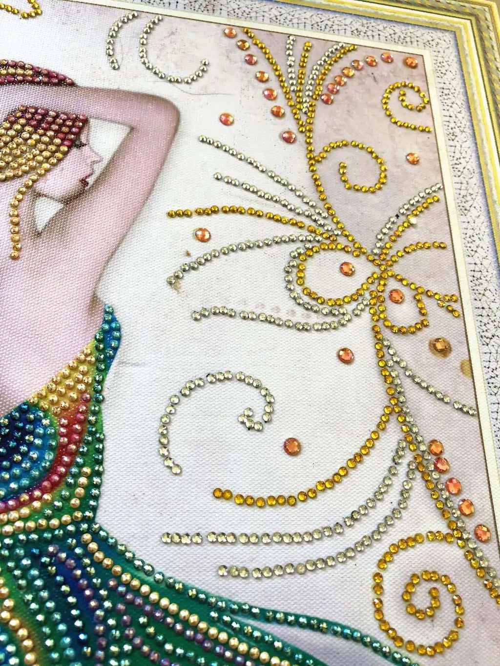 5D Peacock Girl Diamond Painting with AB Drills