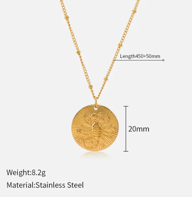Double-Sided Zodiac Pendant Necklace