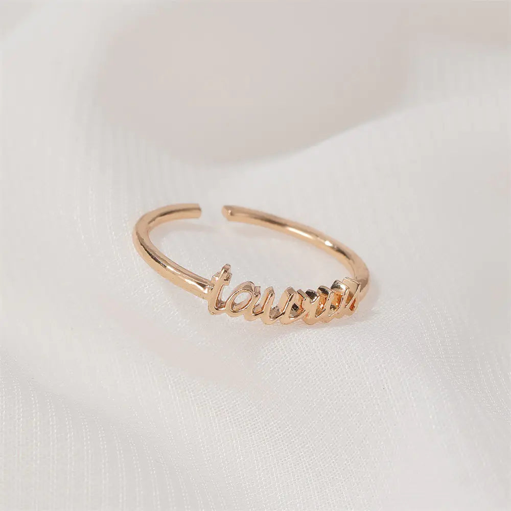 Minimalist Zodiac Sign Adjustable Ring for Women