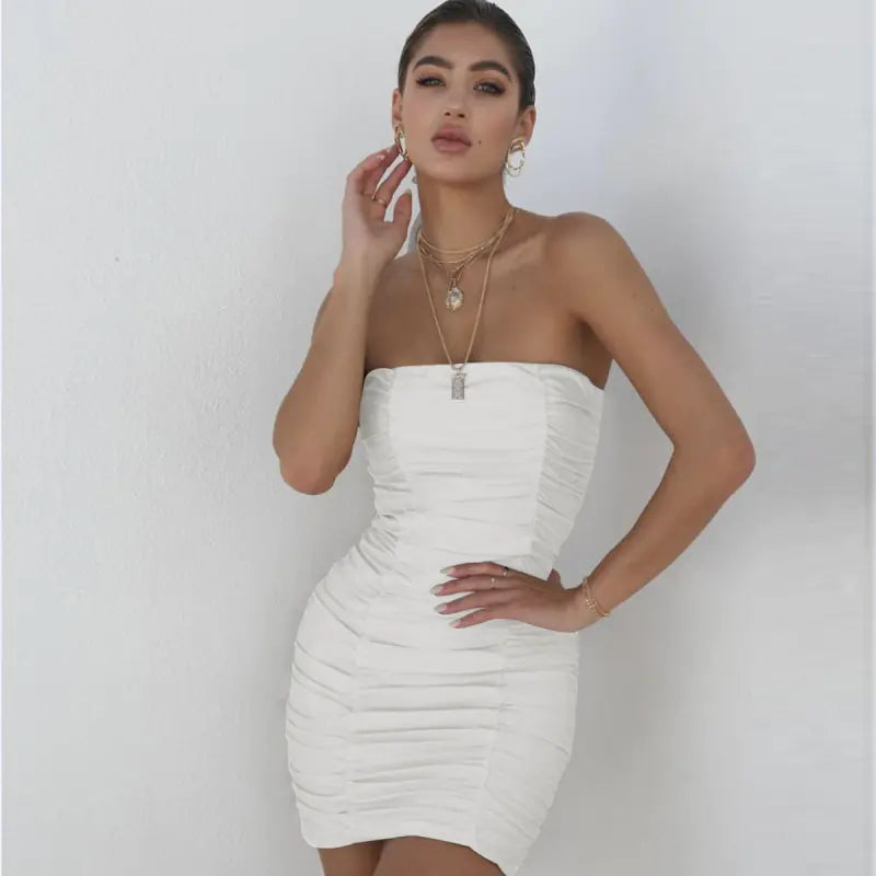Elegant Strapless Summer Dress
