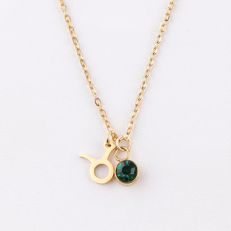 Zodiac Birthstone Gold Necklace