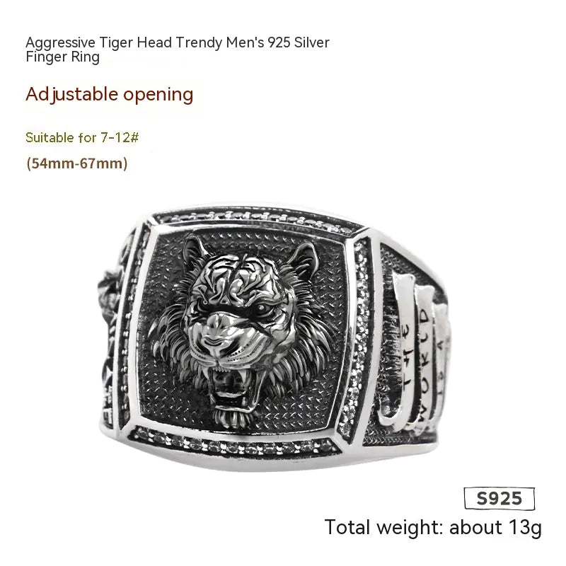 Chinese Zodiac Tiger Ring in Ethnic Style
