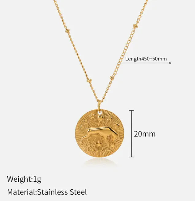 Double-Sided Zodiac Pendant Necklace