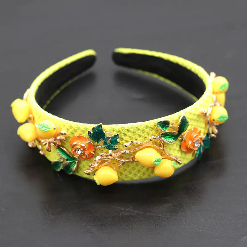 Baroque Hairband and Lemon Bracelet Fashion Set