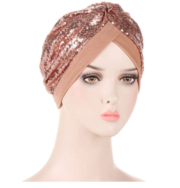Sequin Turban Hat