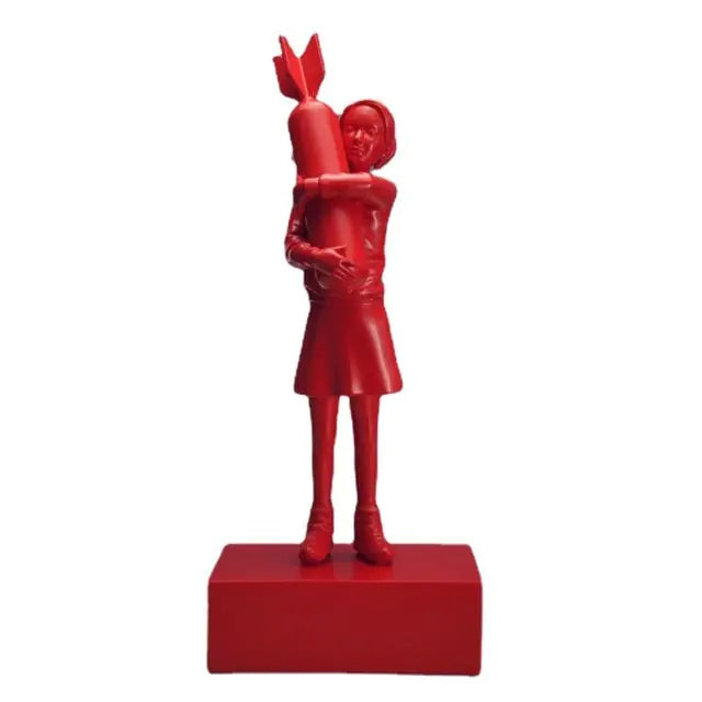 Bomb Hugger War and Peace Realistic Art Resin Decor