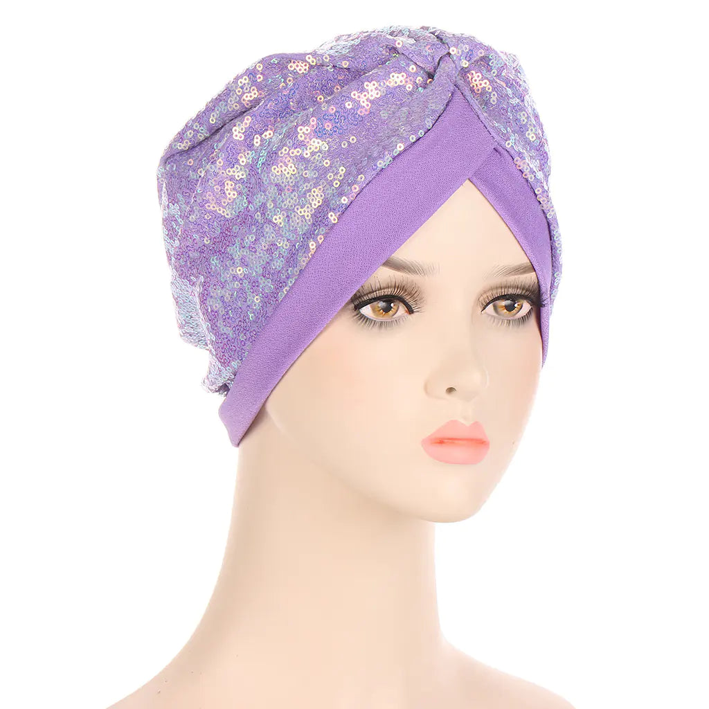 Sequin Turban Hat