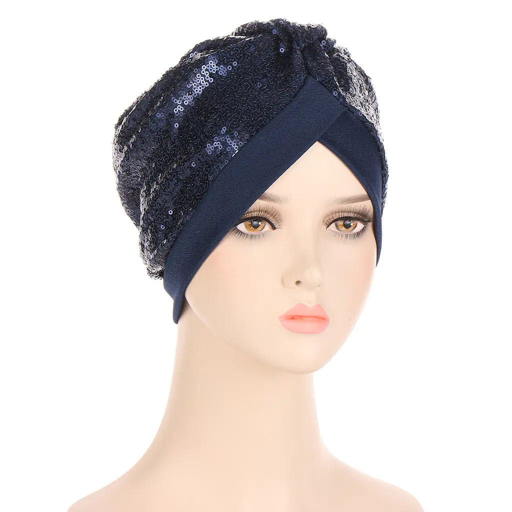 Sequin Turban Hat